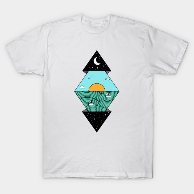 Geometric Landscape T-Shirt by coffeeman